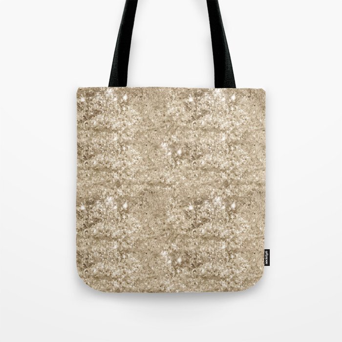 Luxury Light Gold Glitter Sequin Pattern Tote Bag by