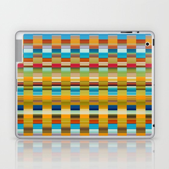 Modern Colorful Check Grid Pattern Laptop & iPad Skin