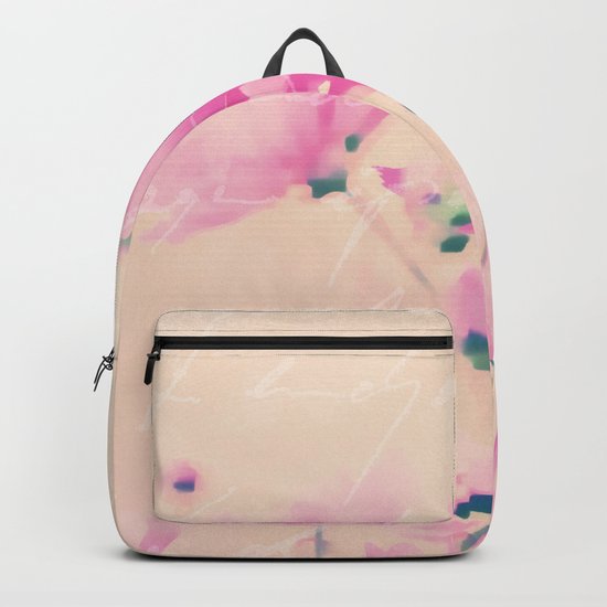 Pastel Pink Flowers mixed media art Backpack