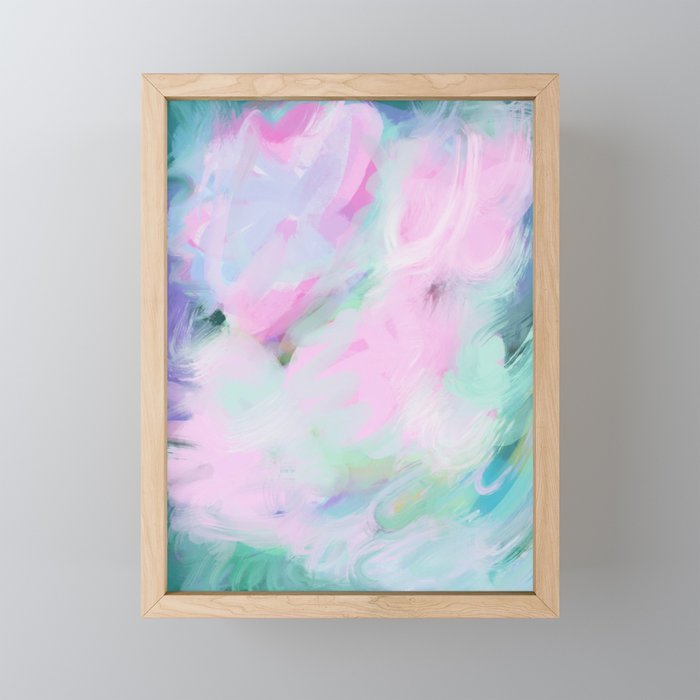 Abstract Pastel Mauve Pink Flowers by Emmanuel Signorino Framed Mini Art Print