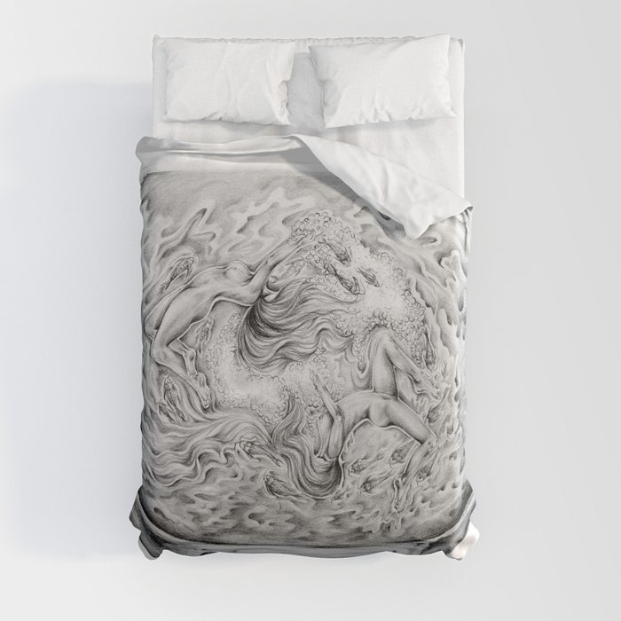 Two Lost Souls Swimming In A Fish Bowl Duvet Cover