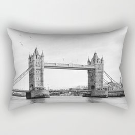 View at the Tower Bridge | London UK travel photography | Architecture black and white art print Rectangular Pillow