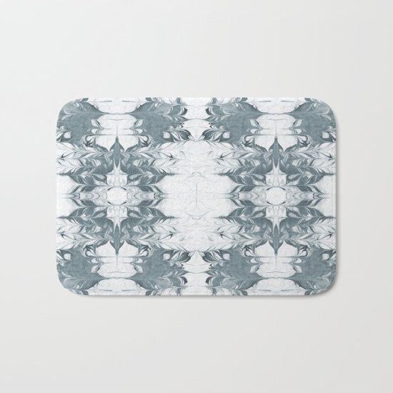 Haru - spilled ink modern abstract marble painting indigo ink splash swirl ocean waves water sea Bath Mat