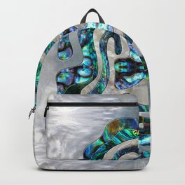 Abstract Ripple  Abalone and Mother of pearl Backpack