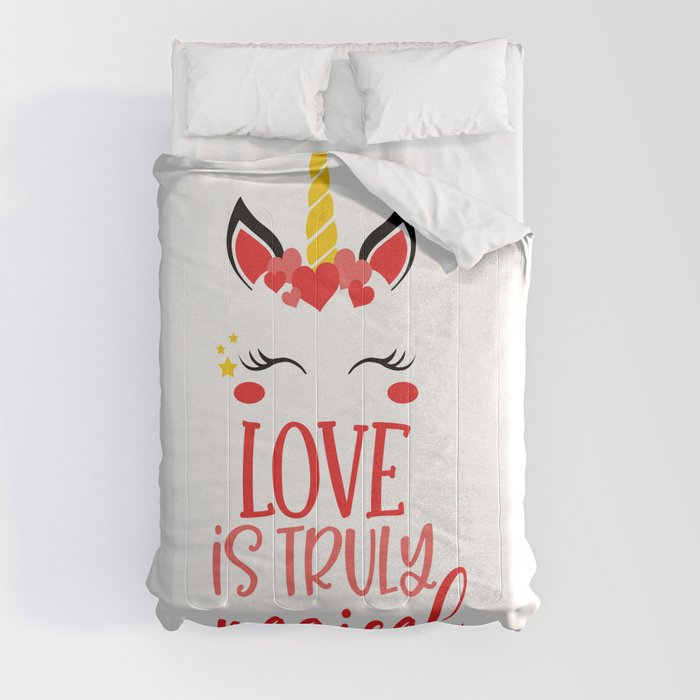 Love Is Truly Magical Unicorn Comforter