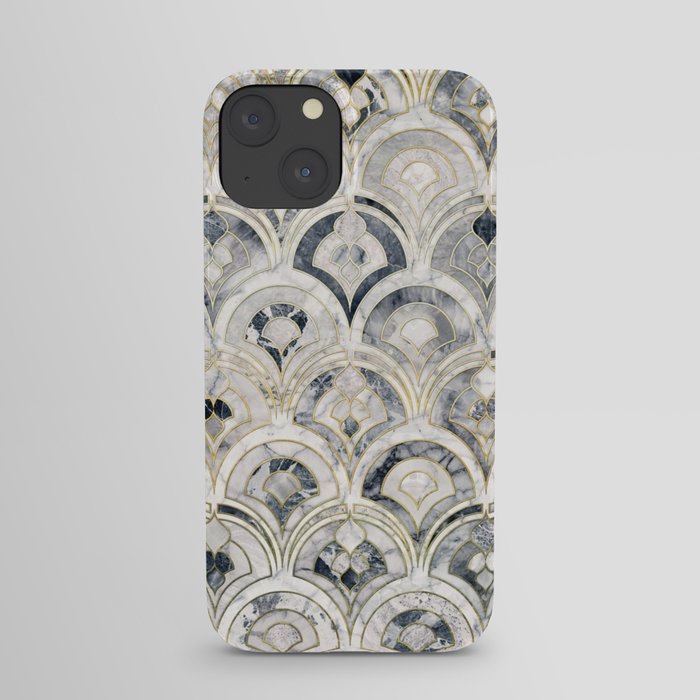 Monochrome Art Deco Marble Tiles iPhone Case