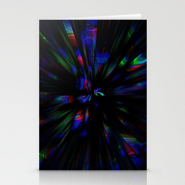 Digital explosion of glitch lines Stationery Cards