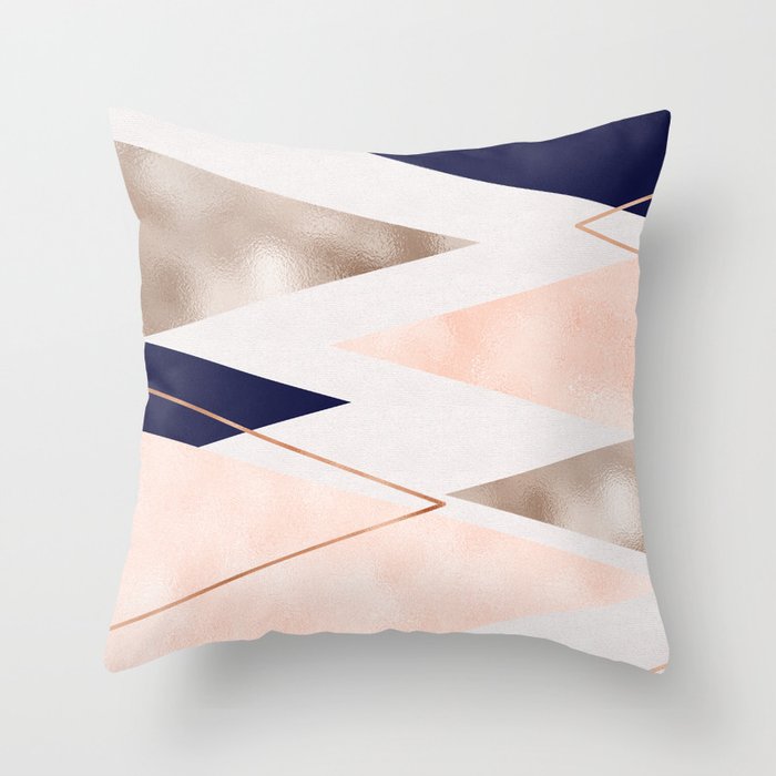 Navy and rose gold on sale cushions