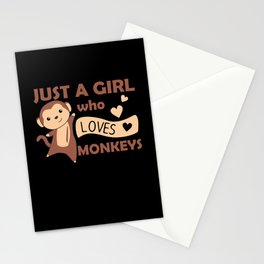 Just A Girl who loves Monkeys - Sweet Monkey Stationery Card