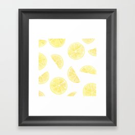 Watercolor Lemon Slices Framed Art Print