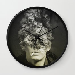 Overthinking Wall Clock | Mind, Collage, Digital, Smoke, Thoughts, Weird, Cigarette, Digitalcollage, Think, Artwork 