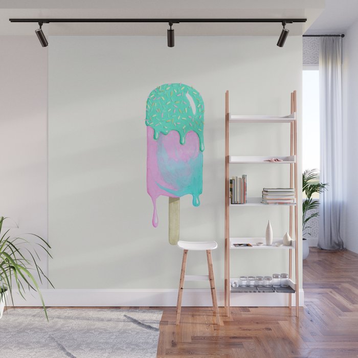 Melty ice cream painting Wall Mural