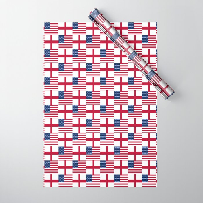 Mix of flag : Usa and england Wrapping Paper