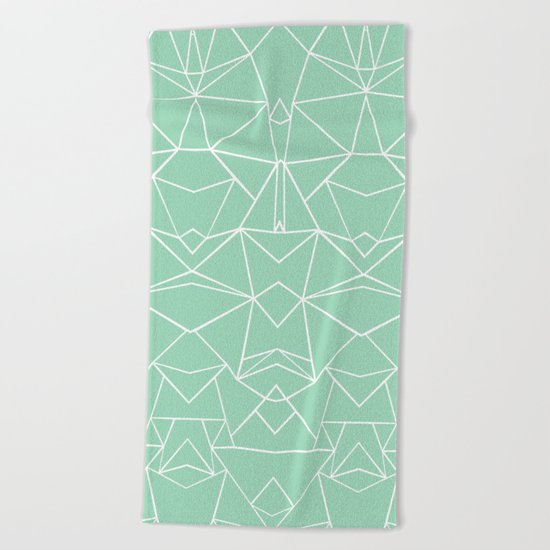 Abstract Mirror Mint Beach Towel