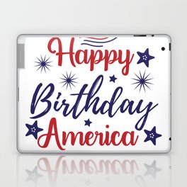 happy birthday america, 4th of july america, usa patriot Laptop Skin