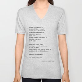 It will do it by itself - Charles Bukowski Poem - Literature - Typewriter Print V Neck T Shirt