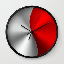 Metallic Silver Wall Clocks Society6 Metallic Red Silver Geometric Design Wall Clock