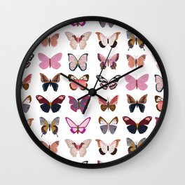 Pink Butterflies Wall Clock