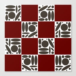 Geometric modern shapes checkerboard 8 Canvas Print