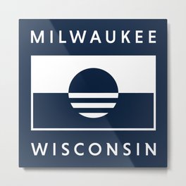 Milwaukee Wisconsin - Navy - People's Flag of Milwaukee Metal Print | Typography, Flag, Vector, Digital, Mke, Vexillology, Illustration, Pop Art, City, Milwaukee 