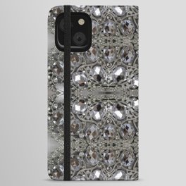 girly chic glitter sparkle rhinestone silver crystal iPhone Wallet Case