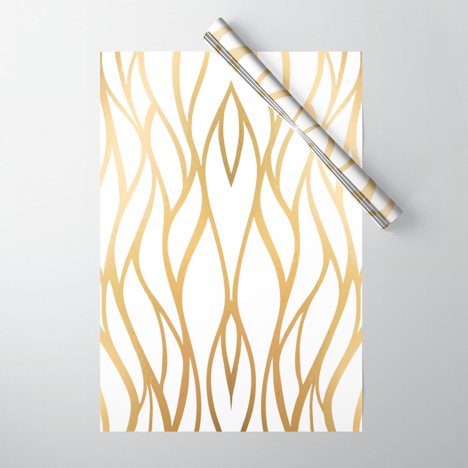 Go With The Flow Abstract Waves Wrapping Paper By Anutu Society6