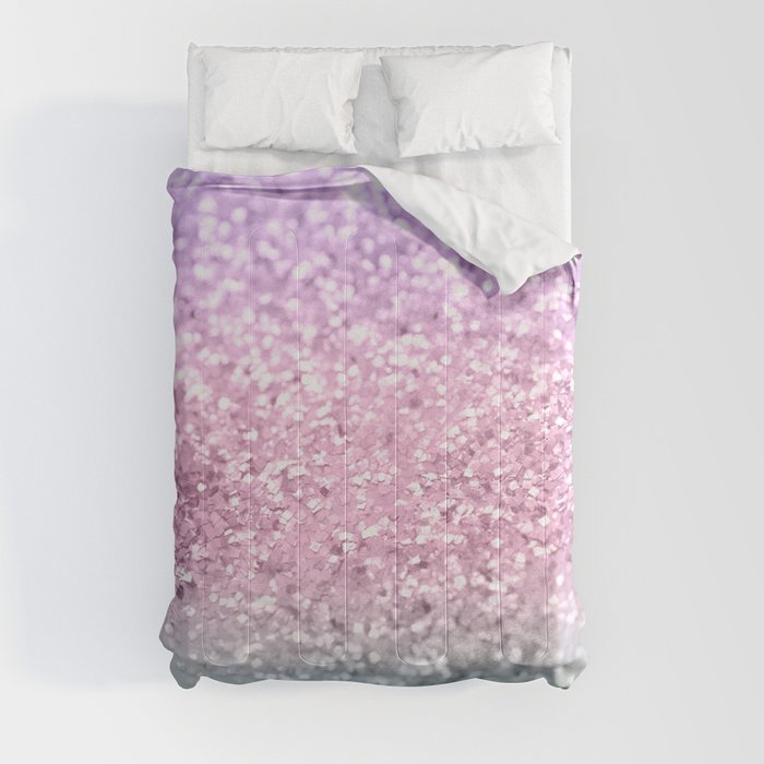 Unicorn Girls Glitter #7a (Faux Glitter) #shiny #pastel #decor #art #society6 Comforter