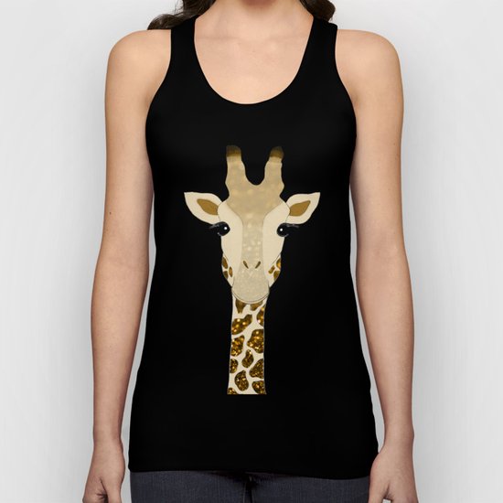 Golden Glitter Giraffe Unisex Tank Top