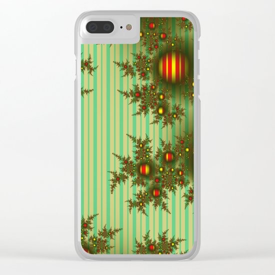 Vintage Christmas fractal Clear iPhone Case