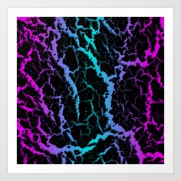 Cracked Space Lava - Pink/Cyan Art Print