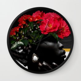 Red flower And Girl Wall Clock