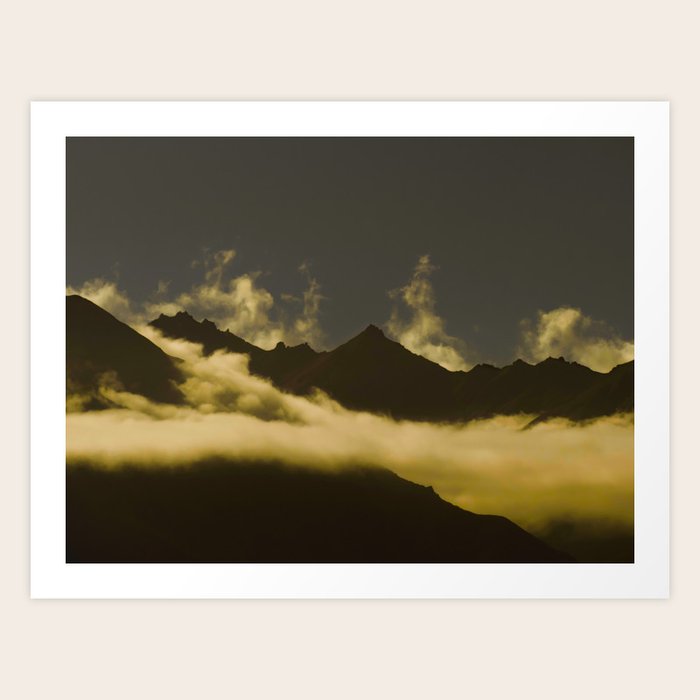 Misty Mountains Silhouette Landscape Photography Art Print By Enshape Society6