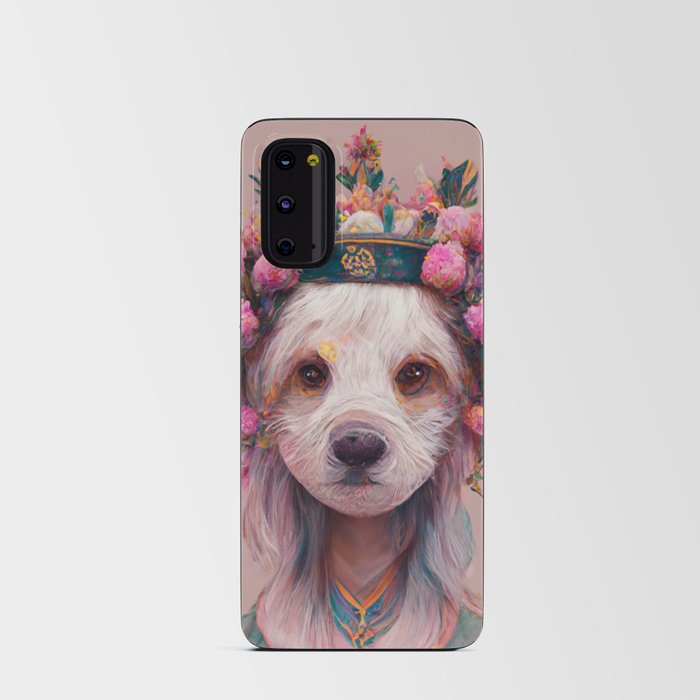 Dog with Flower Crown Portrait Android Card Case