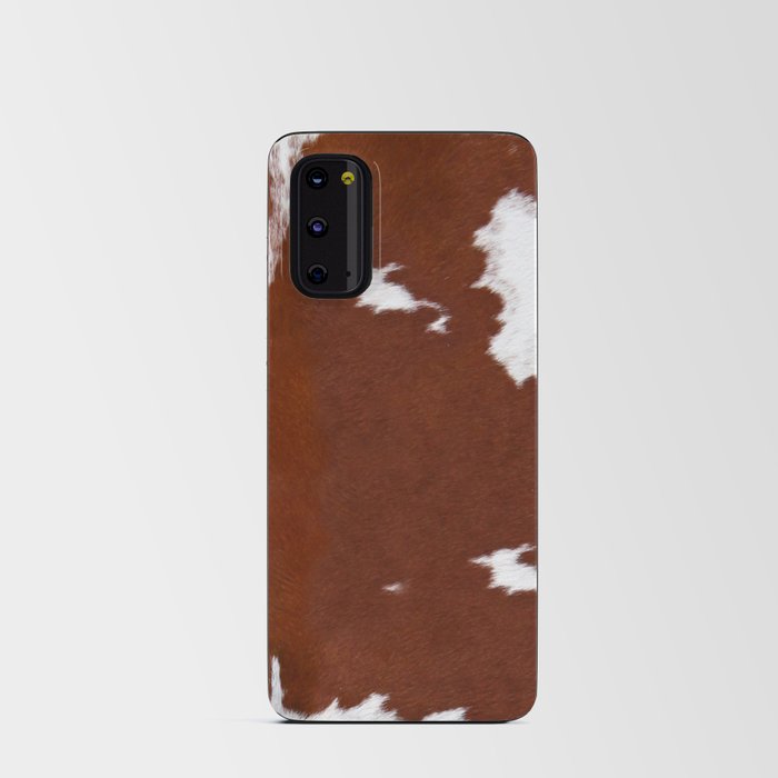 Leather Brown Cowhide Print Android Card Case
