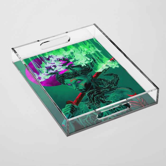 Bonsai warrior (green) Acrylic Tray