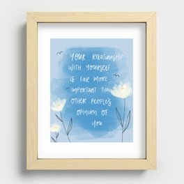 reminder to self (other people’s opinions) Recessed Framed Print