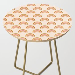 Boho Rainbow Pattern in Blush and Terracotta Side Table