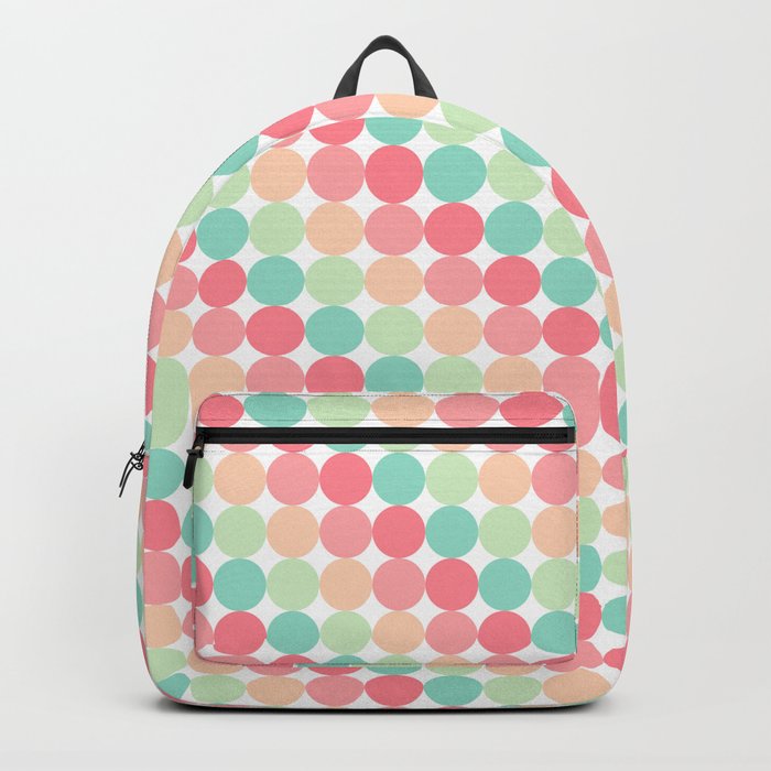 bubble gum polka dot stripes Backpack by Huntleigh | Society6