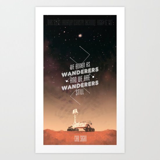 Wanderers - MSL/Curiosity Commemoration Print Art Print