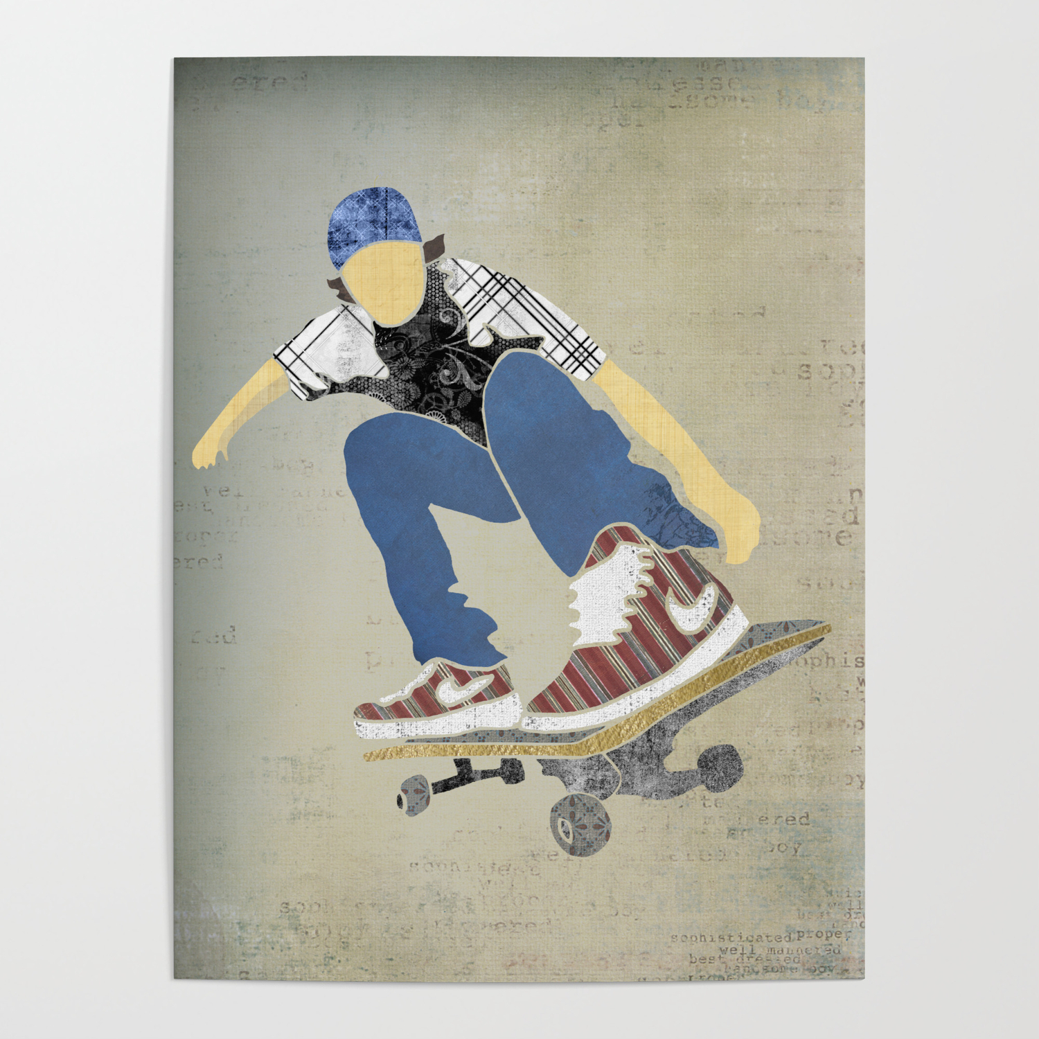 Skateboard Customizable Poster Print w/ Frame