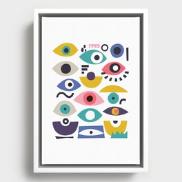 Abstract eyes poster. Modern art Framed Canvas