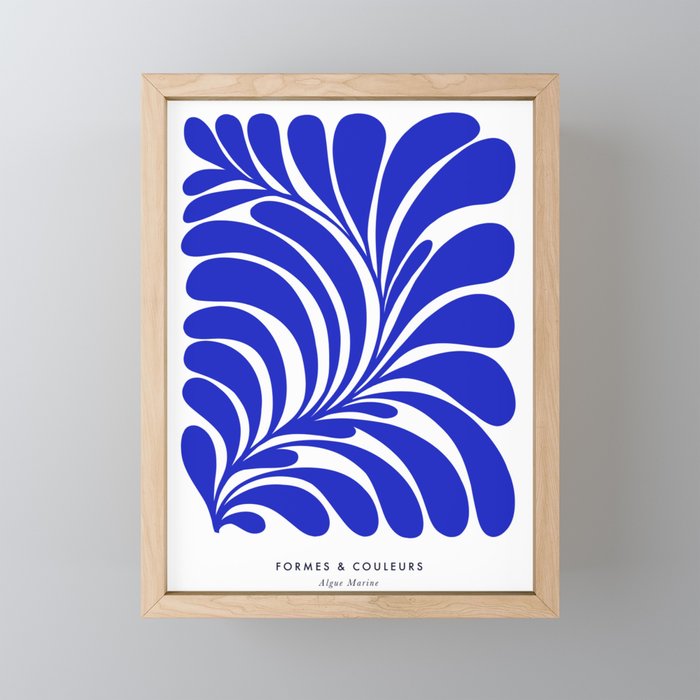 Infinity Blue Leaf - Matisse Framed Mini Art Print