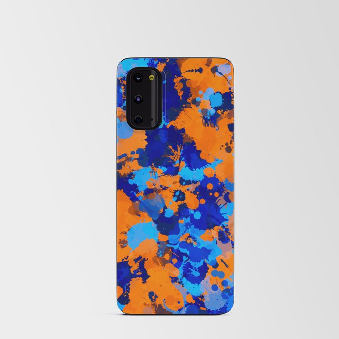 Blue and Orange Paint Splatter Android Card Case