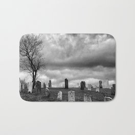 Decay and Ruin Bath Mat | Overcast, Digital, Tree, Creepy, Graveyard, Cemetery, Hdr, Curated, Digital Manipulation, Black And White 