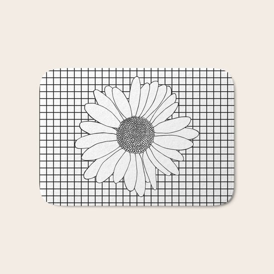 Daisy Grid Bath Mat