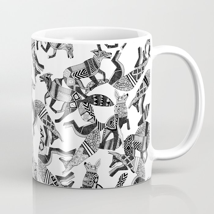 woodland fox party black white Coffee Mug