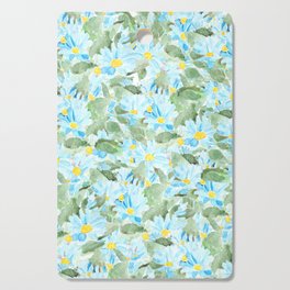 blue Cineraria  Pericalis  flowers painting pattern Cutting Board