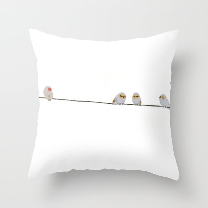 Birds on a wire Throw Pillow