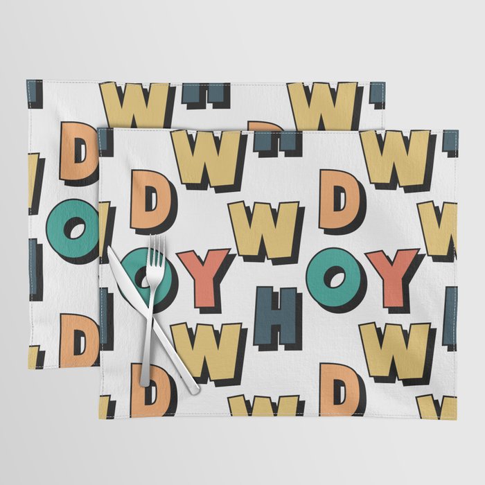 Howdy typography pattern Placemat
