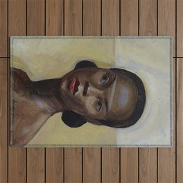 African American Masterpiece 'Portrait of a Black Woman' by Sergey Sudeikin  Outdoor Rug